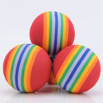 Dog Rainbow Rubber Ball – Soft Chew Toy for Fun Play & Training