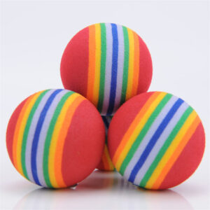 Dog Rainbow Rubber Ball – Soft Chew Toy for Fun Play & Training