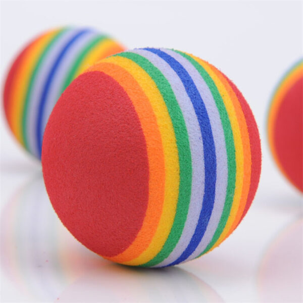 Dog Rainbow Rubber Ball – Soft Chew Toy for Fun Play & Training - Image 2