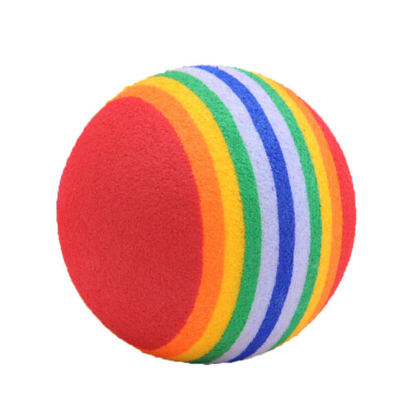 Dog Rainbow Rubber Ball – Soft Chew Toy for Fun Play & Training - Image 4