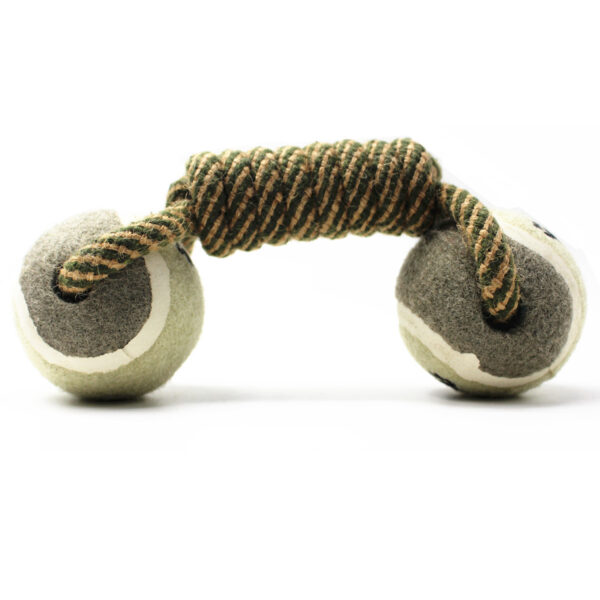 🦴 Rope Ball Toy for Dogs – Dumbbell Chew Toy with Tennis Ball - Image 4