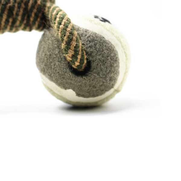 🦴 Rope Ball Toy for Dogs – Dumbbell Chew Toy with Tennis Ball - Image 2