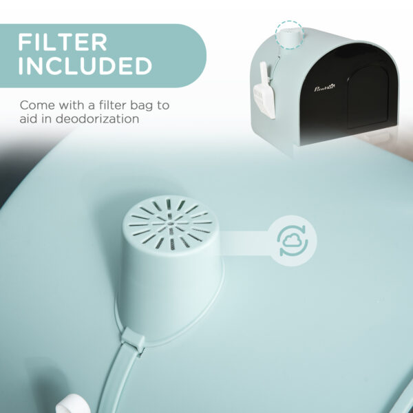 Cat Litter Box with Lid – Indoor Enclosed Box with Tray - Image 9