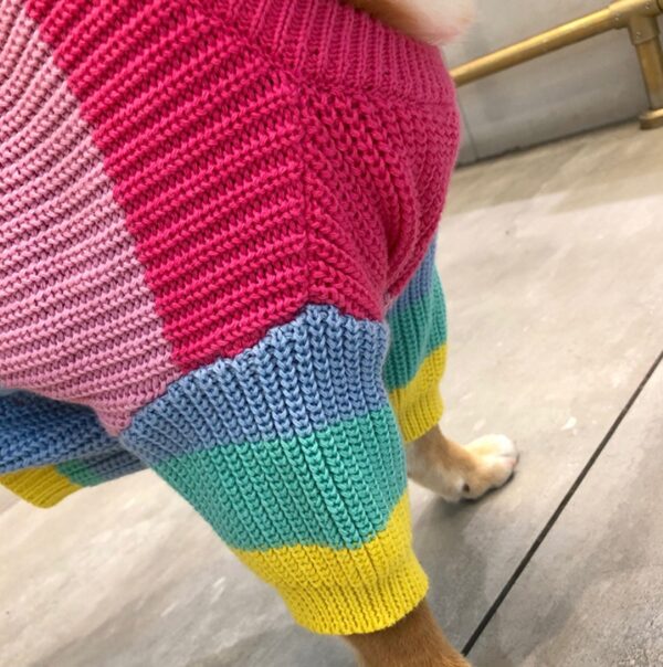 Puppies Rainbow Sweater – Cozy and Colorful Wool Sweater for Small Dogs - Image 6