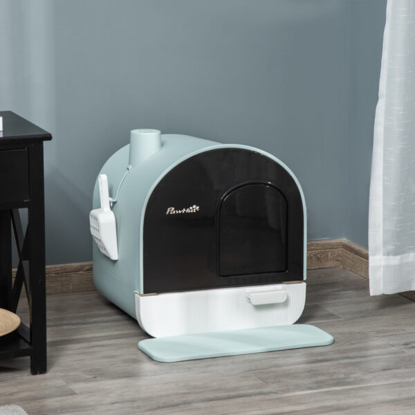 Cat Litter Box with Lid – Indoor Enclosed Box with Tray - Image 4