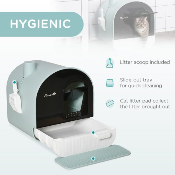 Cat Litter Box with Lid – Indoor Enclosed Box with Tray - Image 6