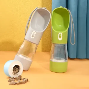 Best Portable Dog Water Bottle – 2-in-1 Food & Water Dispenser for Pets