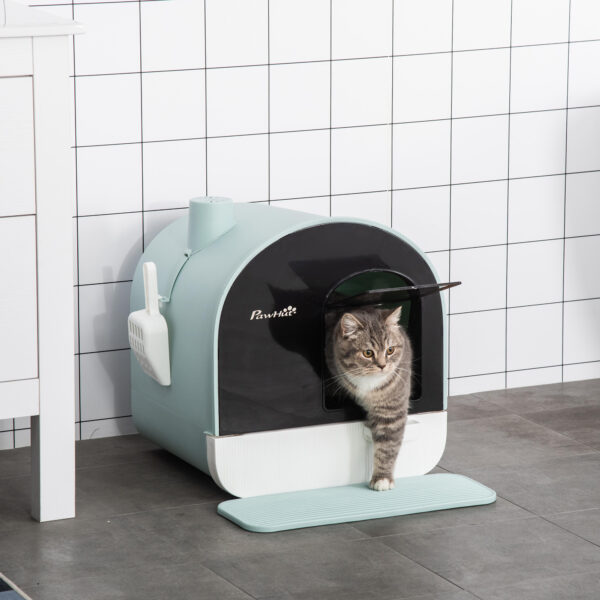 Cat Litter Box with Lid – Indoor Enclosed Box with Tray - Image 2