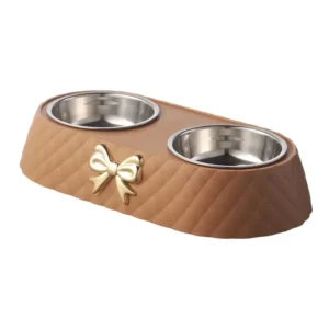 Wooden Dog Food and Water Bowls Set