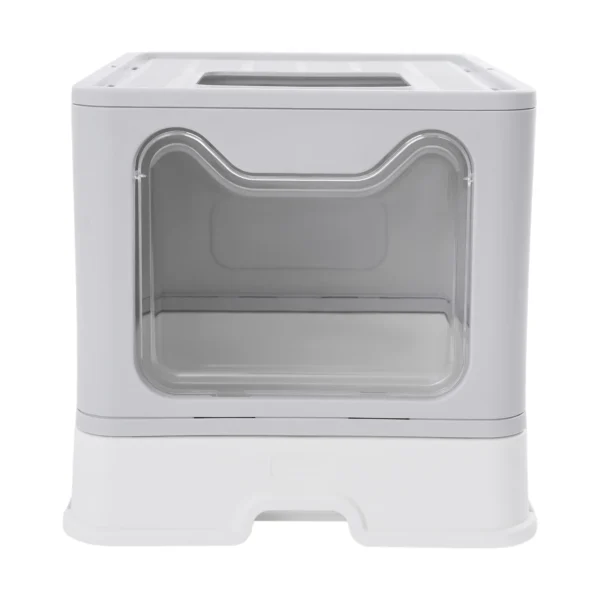 Foldable Top Entry Cat Litter Box with Drawer Base & Scoop - Image 2