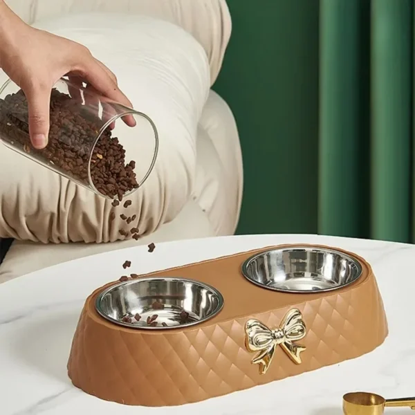 Wooden Dog Food and Water Bowls Set - Image 3