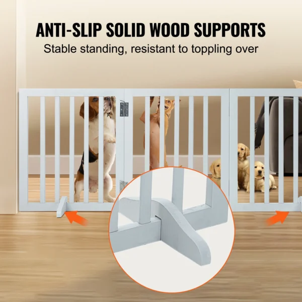VEVOR Freestanding Pet Gate – 3-Panel Foldable Barrier for Dogs - Image 4