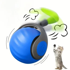 Interactive Cat Toy Ball with Feather – USB Rechargeable Smart Ball for Indoor Cats