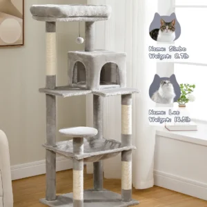 Cat Tree for Large Cats – 5-Level Indoor Tower with Hammock