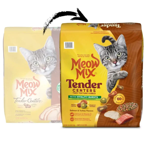 Meow Mix Tender Centers Soft Dry Cat Food – Salmon & Turkey Flavors - Image 3