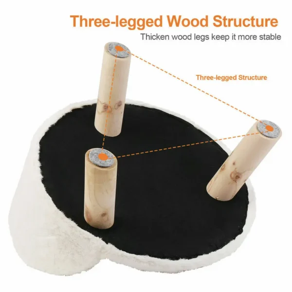 🐱 Couch for Cats – Soft Plush Sofa Bed with Cushion and Wooden Legs - Image 4