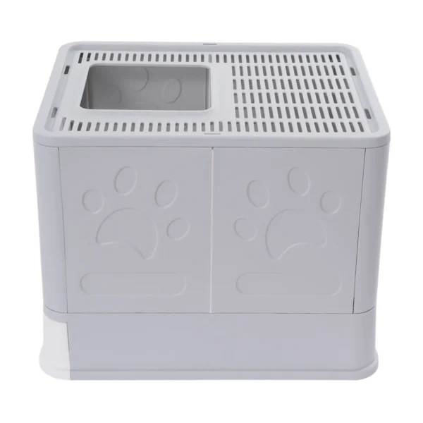 Foldable Top Entry Cat Litter Box with Drawer Base & Scoop - Image 3