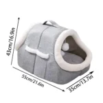 🐾 Cave Bed for Cats – Warm Covered Cat House with Side Pockets