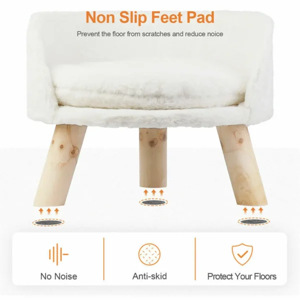 🐱 Couch for Cats – Soft Plush Sofa Bed with Cushion and Wooden Legs - Image 6