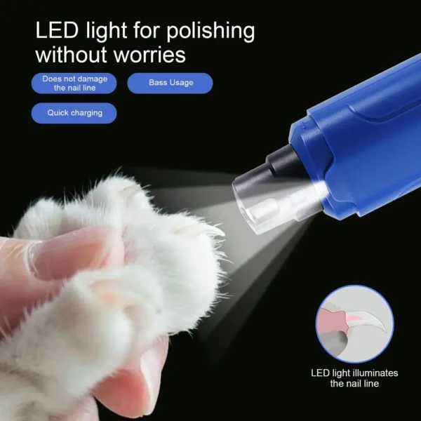 Professional Dog Nail Grinder with LED Light - Image 8