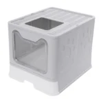 Foldable Top Entry Cat Litter Box with Drawer Base & Scoop