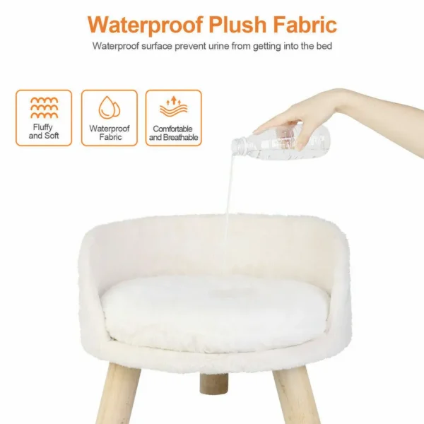 🐱 Couch for Cats – Soft Plush Sofa Bed with Cushion and Wooden Legs - Image 7
