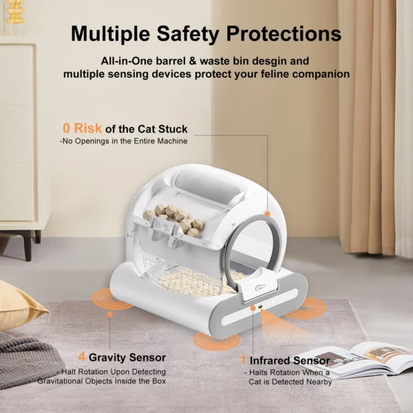 DOEL Self-Cleaning Cat Litter Box – Smart App Controlled Automatic Cat Toilet with Mat - Image 4