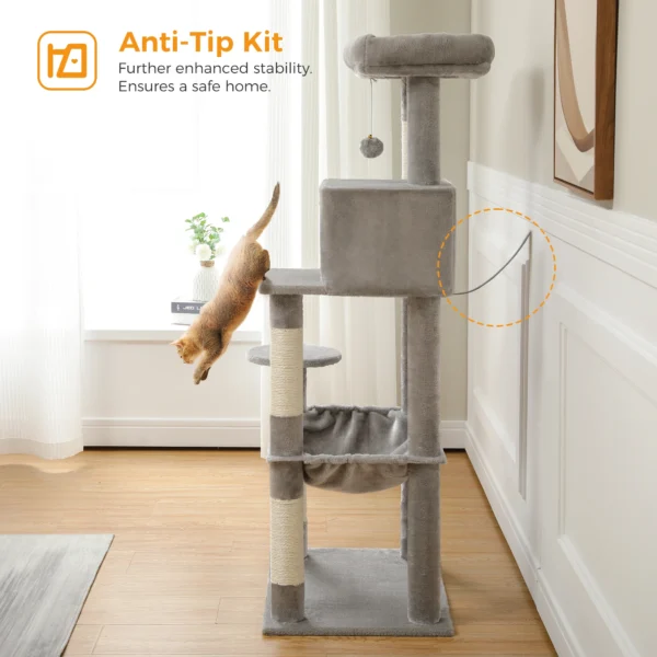 Cat Tree for Large Cats – 5-Level Indoor Tower with Hammock - Image 3