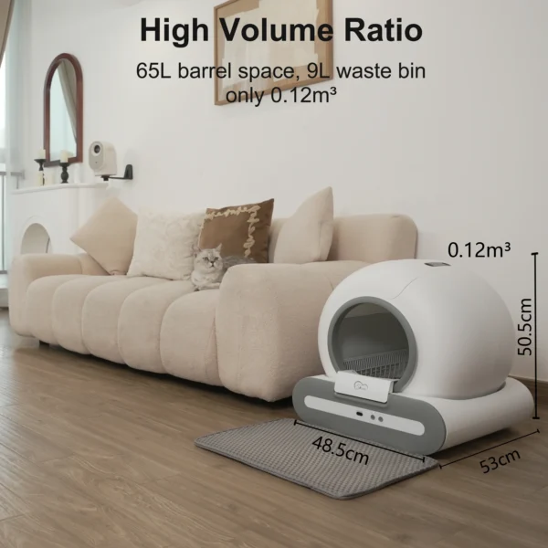 DOEL Self-Cleaning Cat Litter Box – Smart App Controlled Automatic Cat Toilet with Mat - Image 5