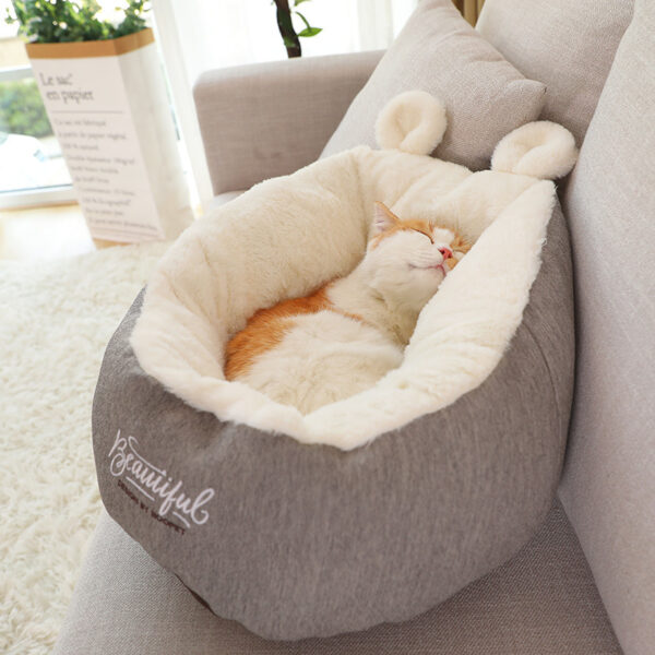 Heated Cat Bed – Soft Warming Sleeping Bag Cushion for Cats & Small Dogs - Image 2