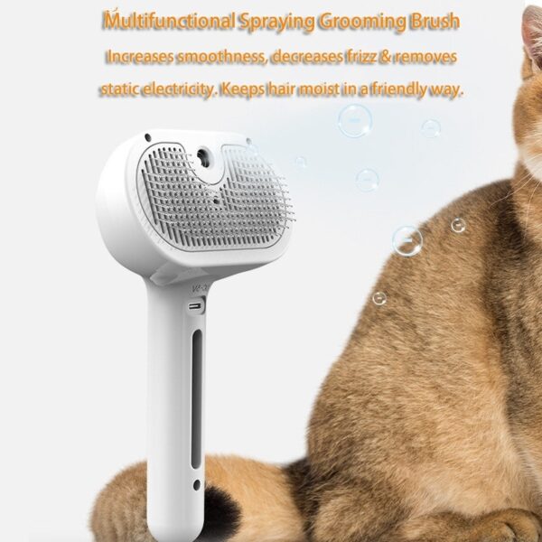 Self Cleaning Dog Brush – Mist-Enabled Dematting Grooming Comb - Image 2
