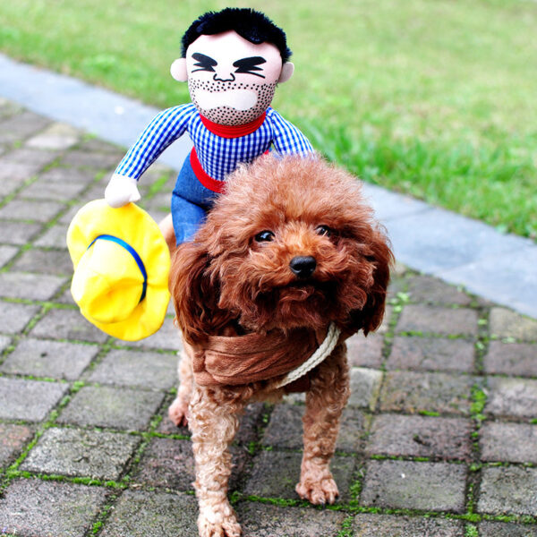 Dog Halloween Costume – Funny Adjustable Pet Outfit with Wig & Foam Knife - Image 3
