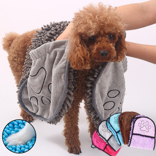 Towel for Dogs – Super Absorbent Microfiber Pet Bath Towel with Hand Pockets - Image 5