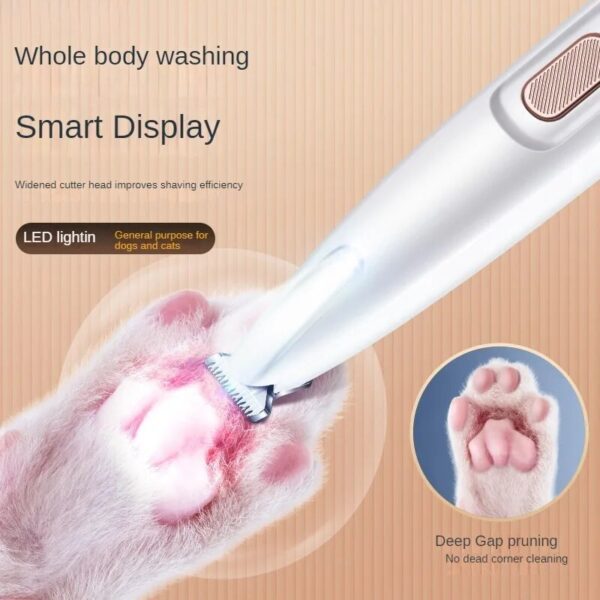 Dog Fur Trimmer with LED Light – Waterproof, Rechargeable & Silent Grooming Tool - Image 6