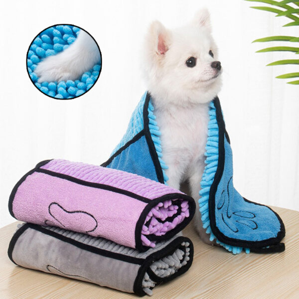 Towel for Dogs – Super Absorbent Microfiber Pet Bath Towel with Hand Pockets - Image 3
