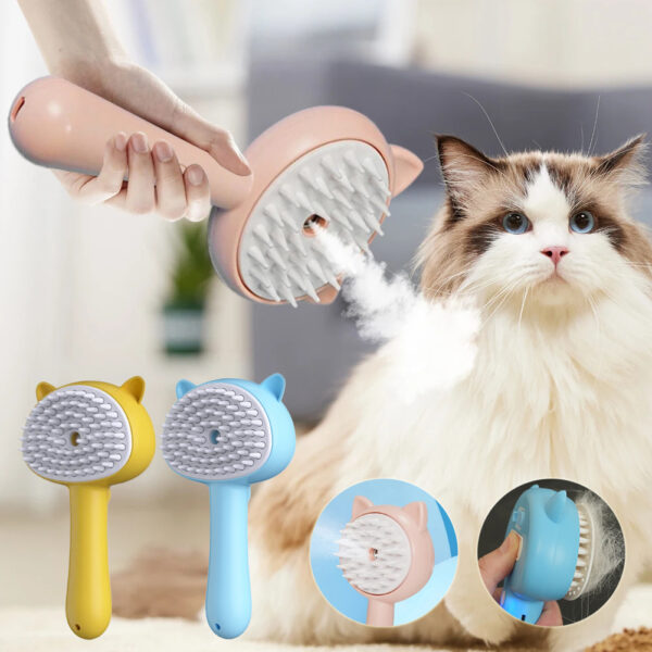 Mist‑Infused Rechargeable Cat Grooming Brush – Best Brush for Cats - Image 3