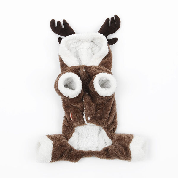 Elk Christmas Dog Outfit – Soft Coral Fleece Holiday Gift for Pets - Image 6