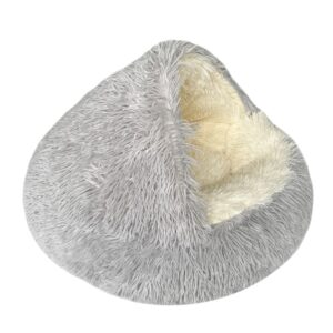 Cat Cave Bed – Faux Fur Cozy Covered Nest for Cats & Small Pets