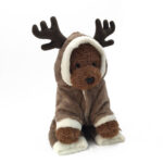 Elk Christmas Dog Outfit – Soft Coral Fleece Holiday Gift for Pets