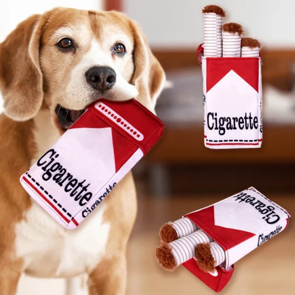 Squeaky Cigar Dog Toy – Plush Teething & Chew Fun - Image 3