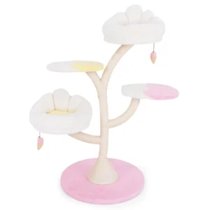 Multi-Layer Cat Tower – Wooden Cat Tree with 2 Perches