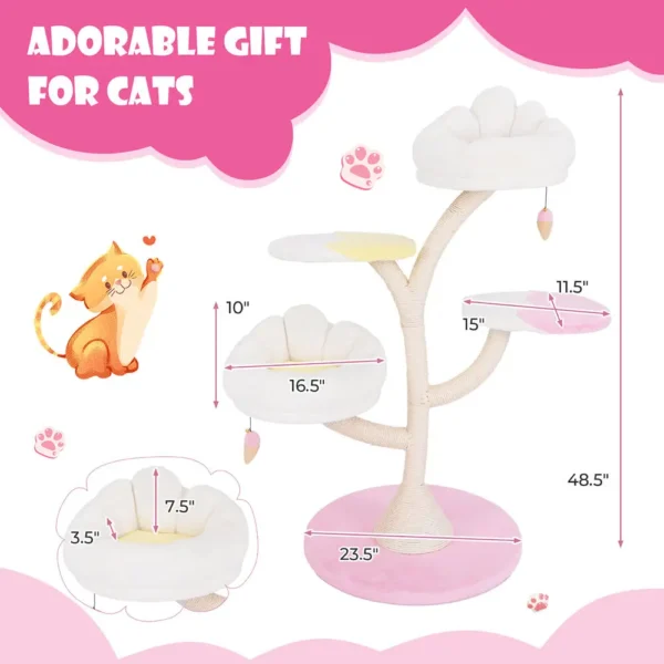 Multi-Layer Cat Tower – Wooden Cat Tree with 2 Perches - Image 3
