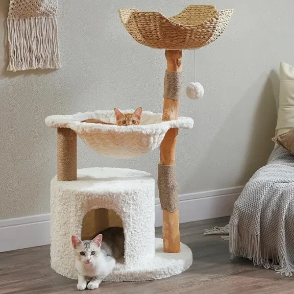 Luxury Cat Furniture – Modern Solid Wood Cat Tree Tower - Image 6