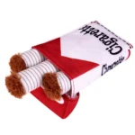 Squeaky Cigar Dog Toy – Plush Teething & Chew Fun