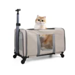 Cat Carrier with Wheels for Two Cats – Travel Trolley Bag
