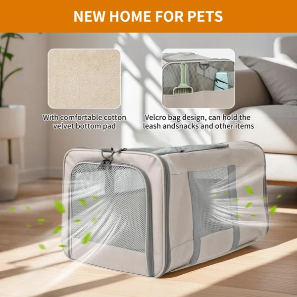 Cat Carrier with Wheels for Two Cats – Travel Trolley Bag - Image 5