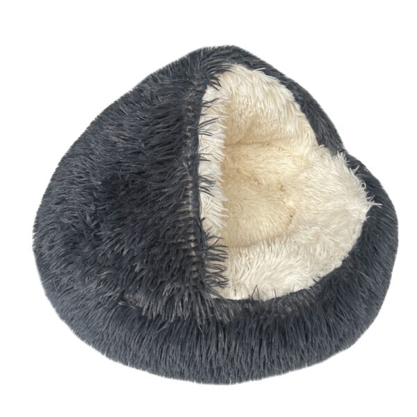 Cat Cave Bed – Faux Fur Cozy Covered Nest for Cats & Small Pets - Image 4