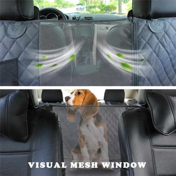Grey Mesh Quilted Waterproof Pet Car Seat Mat – All-Season - Image 3