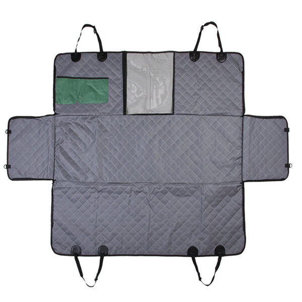 Grey Mesh Quilted Waterproof Pet Car Seat Mat – All-Season - Image 4