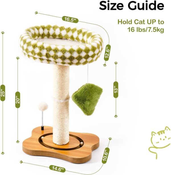 Mewoo 2-in-1 Cat Scratching Post & Bed – Sisal Scratcher with Ball Track Toys - Image 4